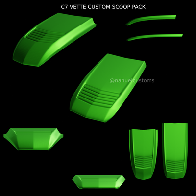 c7 vette custom scoop pack drag cowl racing rc diecast r c slot model kit pro mod modied stock outlaw 3d print model - Mito3D