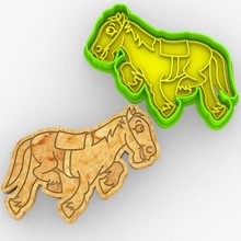 caballo - horse chef cutter cookie set knife kitchen cutters cookies pack cook percheron 3d print model - Mito3D