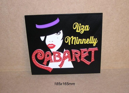 cabaret movie billboard cinema sign poster signboard logo 3d printing vintage collection Art impresion3d theater liza minnelly comedy actress dance sing songs 3d print model - Mito3D