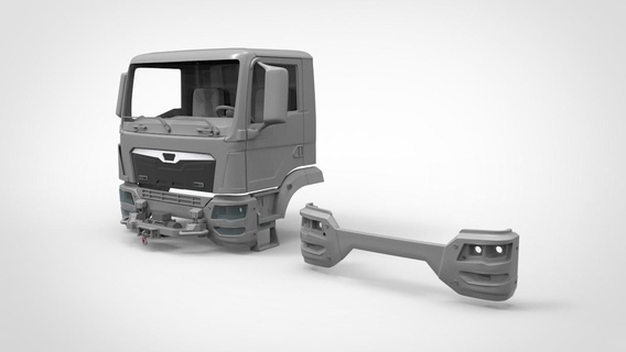 kabin adam kamyon rc model tekerlek motor disk piston çerçeve pencere 1 14 3d print model - Mito3D