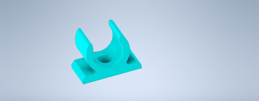cable clamp pipe 16mm 3d print model - Mito3D