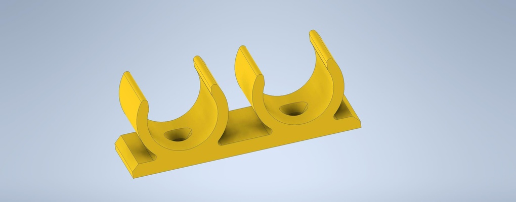 cable clamp pipe 2x20mm 3d print model - Mito3D