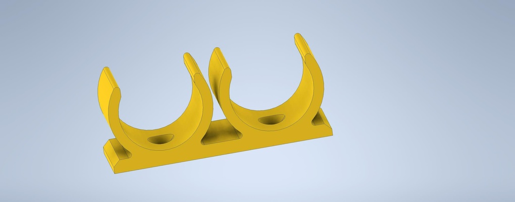 cable clamp pipe 2x25mm 3d print model - Mito3D