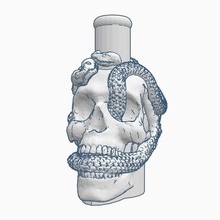 cachimba shisha del cráneo de la serpiente boquilla varios el hábito fumar 3d bong narghile pipa agua 3d print model - Mito3D