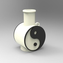 cachimba shisha yin yang mouthpiece gadget nozzle yinyang bong hookah 3d print model - Mito3D