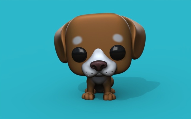 perro funko popular dibujos animados 3d print model - Mito3D