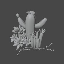 cactos suculentos arte cacto suculento deserto plantas jardim 3d print model - Mito3D