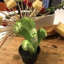 dents lait cure dent titulaire soutien apéritif cactus art jouet poly vert 3d print model - Mito3D