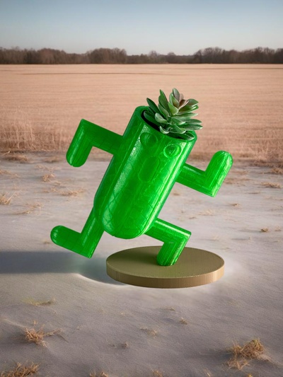 cactuar planter pot - final fantasy home vase cactus plant 3d print model - Mito3D