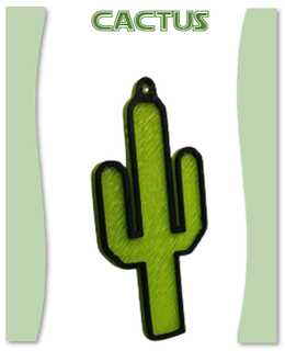 cactus porte clés cerceau attente 3d print model - Mito3D