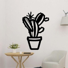 cactus 2d decorazione arte natura albero vita camera parete arredamento 3d stampa interno silhouette pianta impianti fiore 3d print model - Mito3D