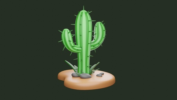 cactus 3d model 3dprintable blender 3dartistsandeep landscaping planting gardening nature 3d print model - Mito3D