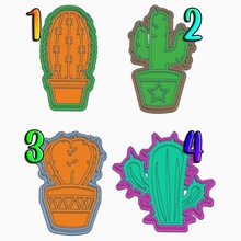 cactus emporte-pièce jeu de 4 outil mignon kawaii poney cutter cookie galleta galletita cortador cortante 3d print model - Mito3D