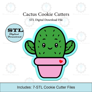 cactus cookie cutters stl files 3d print model - Mito3D