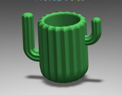 cacto copo brinquedo colecionável café chá 3d print model - Mito3D