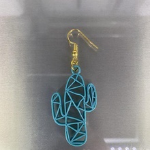 cactus earring geometric jewelry geometry idealab earrings pendant woman women's fashion 3d print model - Mito3D