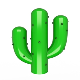 cactus emoji icon symbol emotion sign cartoon green tropical plant 3dsmax 3dmodel 3d print model - Mito3D