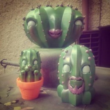 famiglia dei cactus vari giocattolo i giocattoli divertente la pianta piante carattere characterdesign 3d print model - Mito3D