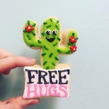 cactus free hugs cutter home cookie cookies 3d print model - Mito3D