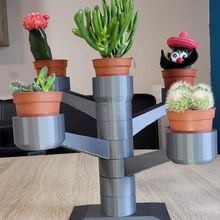 cactus holder candlelight-style modular screw planter candlelight 3d print model - Mito3D