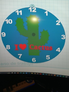 cactus love watch Home watches wall clock 3d print model - Mito3D