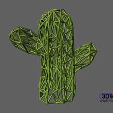 cactus padrão de voronoi estilo a casa meshmixer planta decoração 3d print model - Mito3D