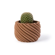 cactus planteur - tourbillonnantes la maison de conception décor nature bois pot jardinière vase décoration ménage 3d print model - Mito3D