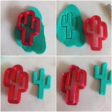 cactus polymer clay earring cutter 3d print model - Mito3D