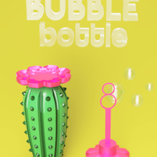 cactus reusable soap bubble bottle game bubbles art toy summertime flowers nature exotic 3d print model - Mito3D