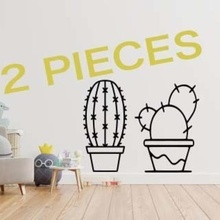 cactus wall art deco nature flower pot 3d print model - Mito3D