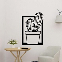 cactus parete decorazione arte natura albero vita camera arredamento 2d 3d stampa interno silhouette pianta impianti fiore 3d print model - Mito3D
