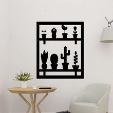 cactus wall decor art nature tree living room decoration 2d 3d printing indoor silhouette plant plants flower 3d print model - Mito3D