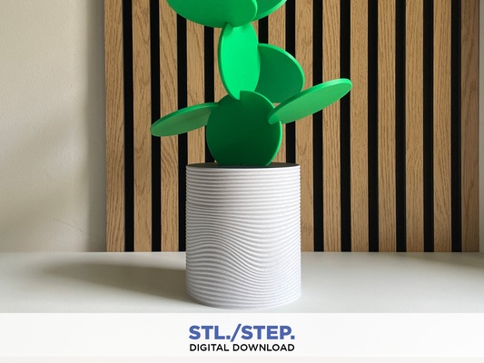 kaktusuntersetzer 3d topf pflanzer digital dateien untersetzer datei stl modell kernstück design zuhause haus dekor dekoration möbel klassisch elegant minimal einfach innere vase 3d print model - Mito3D