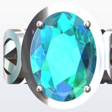 cad desenho muito popular anel jóias de arte opala água-marinha vender vendas 3d print model - Mito3D