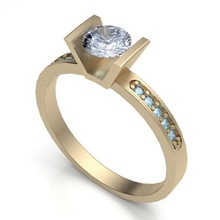 cad jewelry beautiful solitary ring model stl 3d wedding design 3d print model - Mito3D