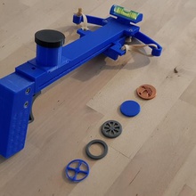 caddy token gun - pistol token-gun game tokens shopping cart elastic 3d print model - Mito3D