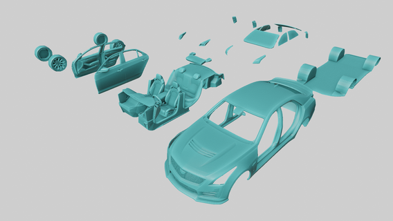 cadillac cts serie detallado interior coche vehiculo carreras sedán lujo vehículo Deportes deporte 3d print model - Mito3D