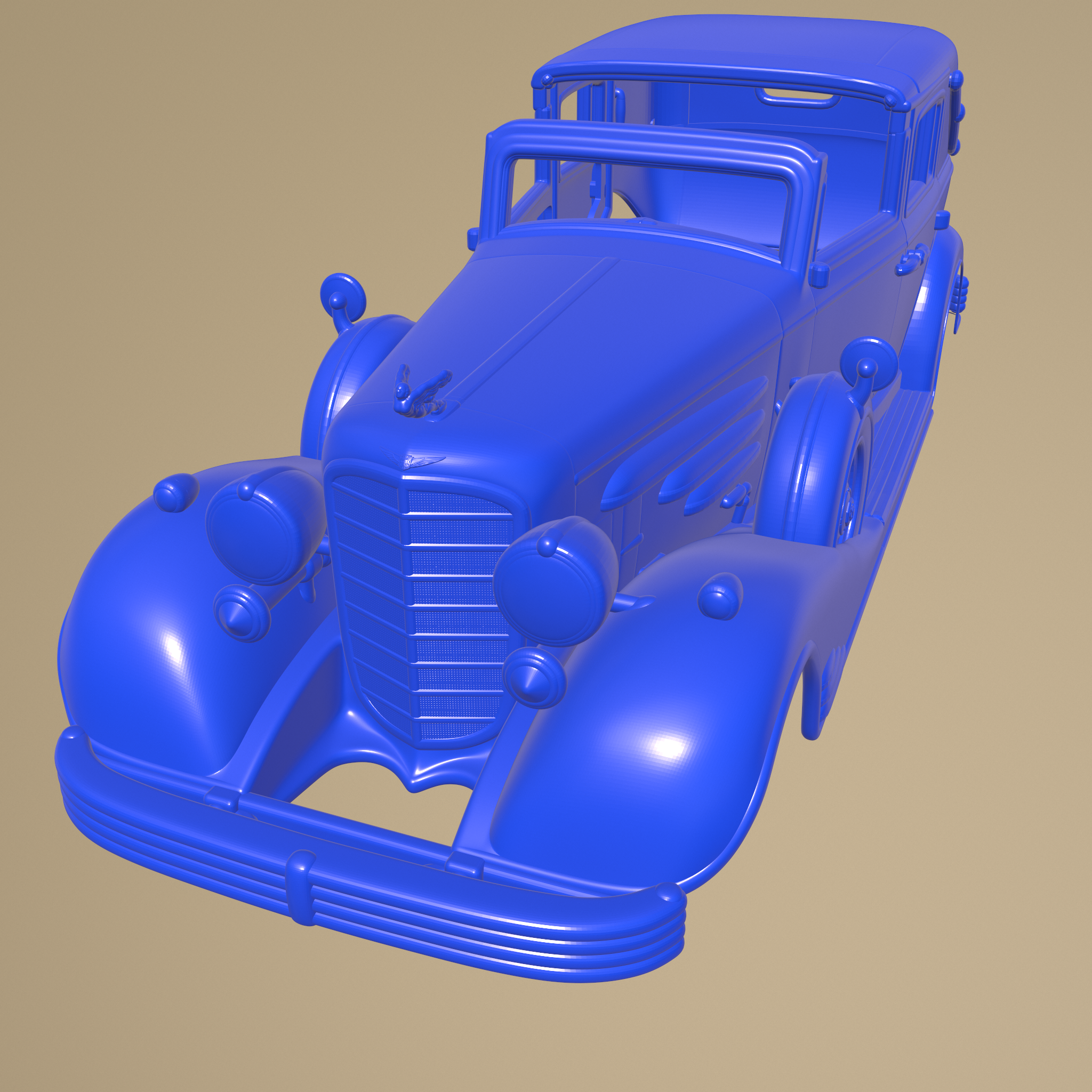 cadillac v-16 town car 1933 printable body slot 1-10 separate parts scalextric tamiya rc miniz crawler kyosho axial traxxas micro 1-24 3D print model - Mito3D