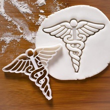 caduceu biscoito cortador medicamento símbolo farmacia médico biscoitos cadutor 3d print model - Mito3D