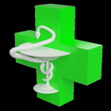 caduceus logo pharmacy 3d 3d print model - Mito3D
