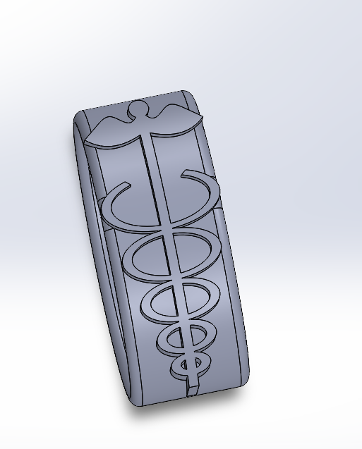 caduceu anel obsoleto medicamento médico Solidworks 3D print model - Mito3D