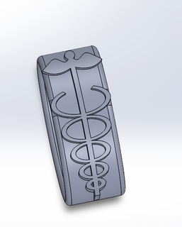 caduceus yüzük modası geçmiş ilaç doktor Solidworks 3d print model - Mito3D