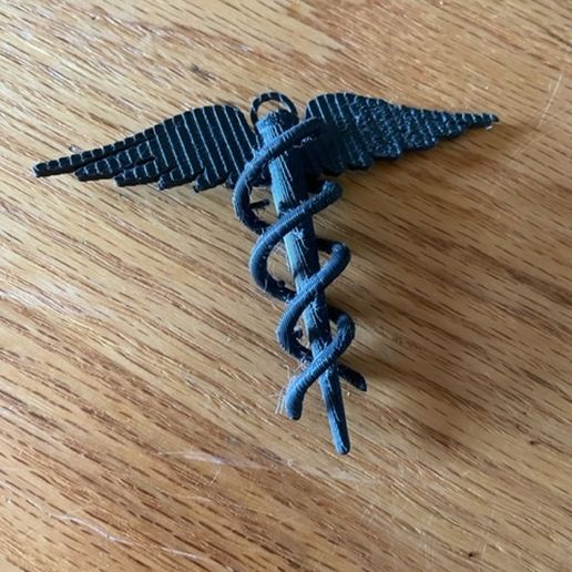 caduceus sembol ilaç Sanat doktor sağlık bakım hastane hemşire yılan heykeller 3D print model - Mito3D
