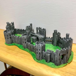 Caernarfon kale Galler mimari İngiltere Roma kule ingiliz uk Galce dönüm noktası kalıntılar miniworld3d cariff castell Gwynedd 3d print model - Mito3D