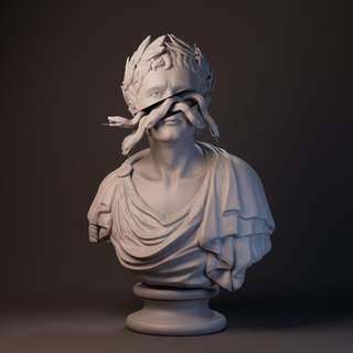 Caesar Augustus druckbar Büste 3d print model - Mito3D