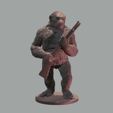 César inspiré modèle 02 low poly version singe singes chimpanzé gorille planète guerre créatures 3d print model - Mito3D