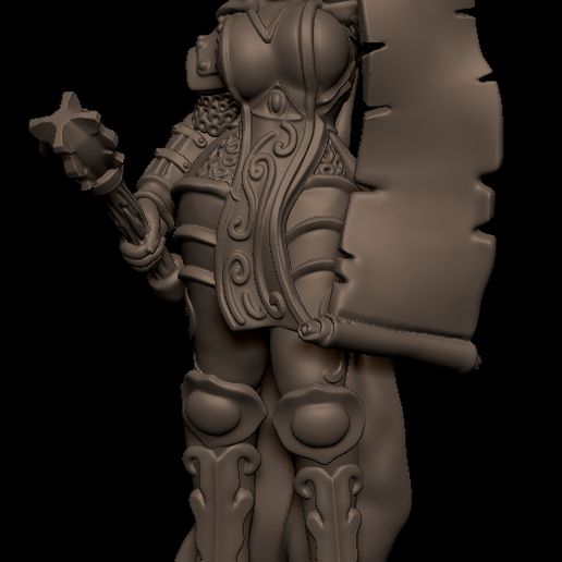 caesila battle sister strelig dungeon warhammer d&d dragon nun warrior paladin spell mace rpg stl mini miniature character female girl armor 3D print model - Mito3D