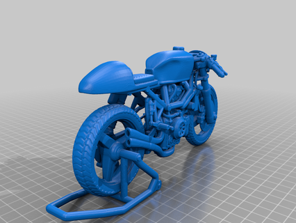 Cafe Rennfahrer Motorrad Skulpturen 3d print model - Mito3D