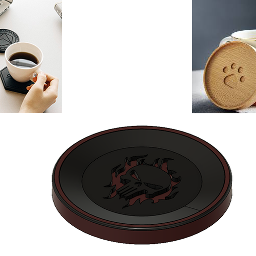 caffe taza soporte calavera porte tasse coste flete portal café plato plano hogar casa cocina 3D print model - Mito3D