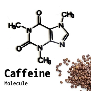 caffeine molecule Home wall art coffee kaffee drugs 2d 3d print model - Mito3D